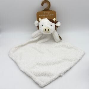Levi And Emmie Ivory Bunny Feather Knit Baby Lovey Security Blanket NEW